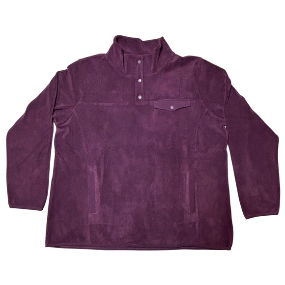 32 Degrees Heat Tops - NWT 32 Degrees Women's Purple Fleece Snap Neck Pullover Sweatshirt Size XL